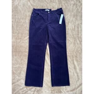NWT Coldwater‎ Creek Natural Fit Bootcut Leg Purple Corduroy Pants Women Size 10